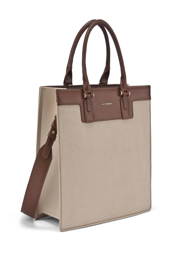 Lino Perros Monroe Luxe Beige Satchel Bag - Image 2